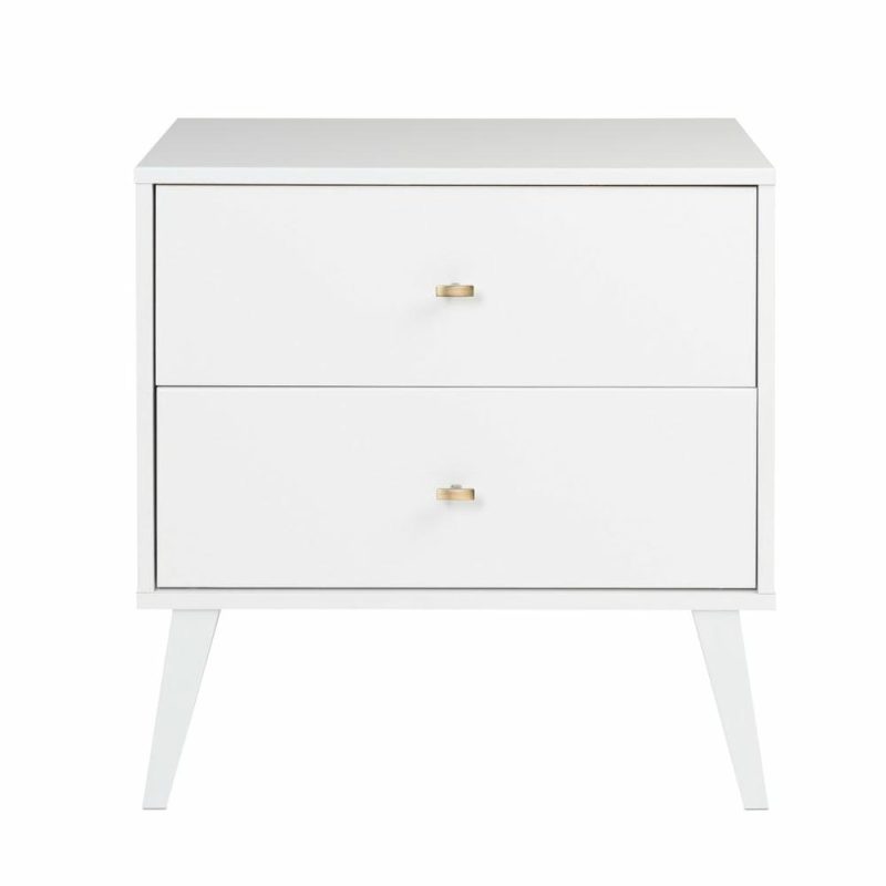 Milo 2-Drawer Nightstand – White Bedroom