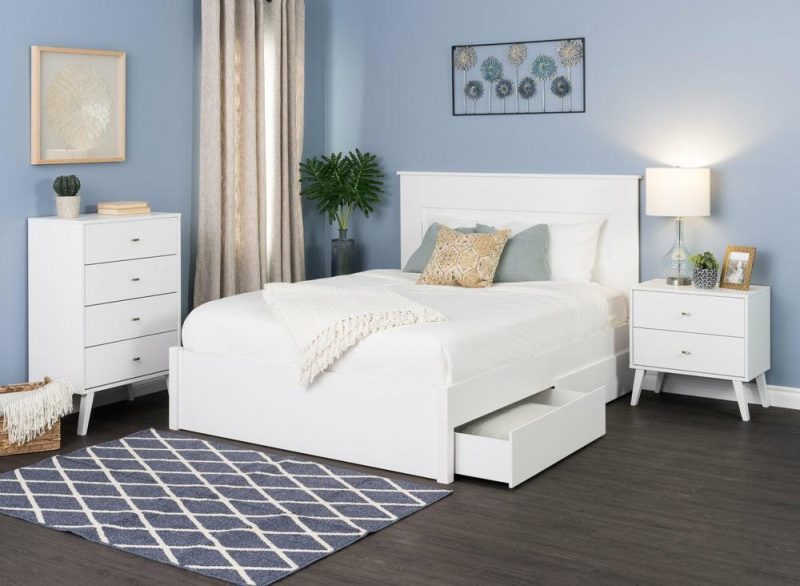 Milo 2-Drawer Nightstand – White Bedroom