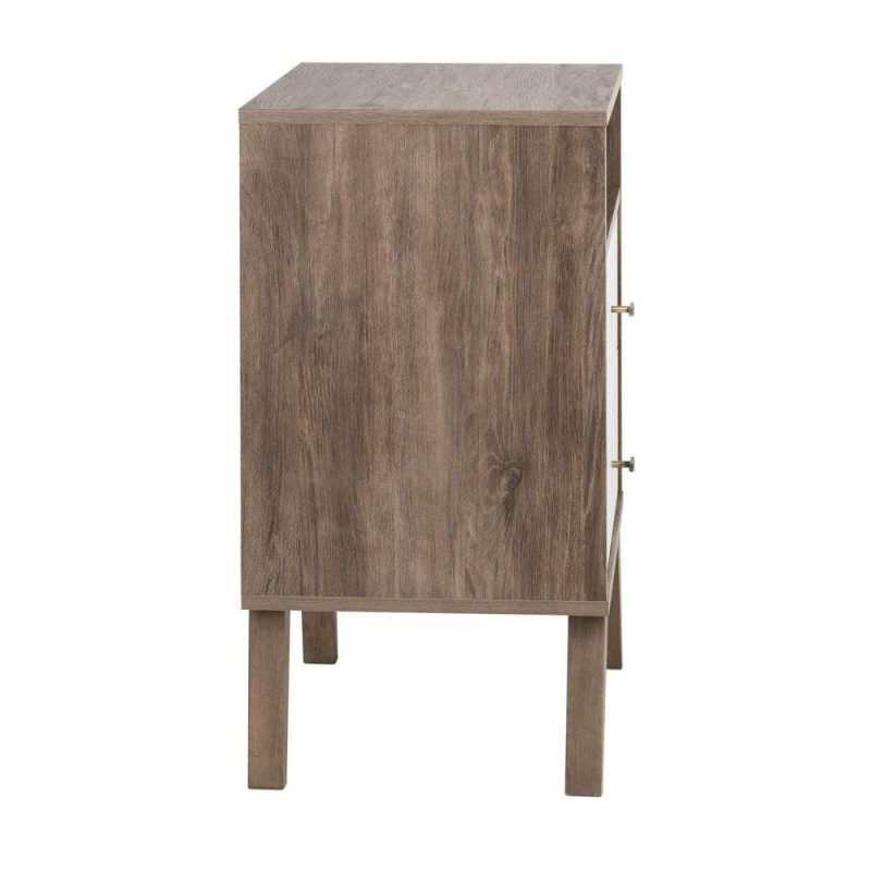 Milo 2-Drawer Tall Nightstand – Drifted Grey/White Bedroom