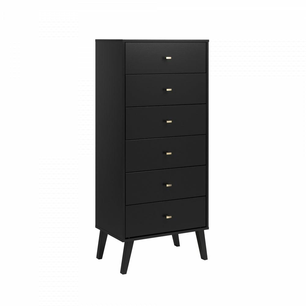 Milo Tall 6-Drawer Chest – Black Bedroom