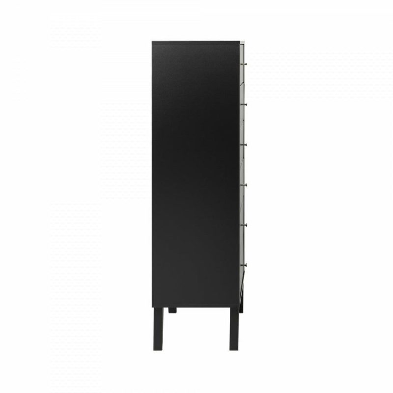 Milo Tall 6-Drawer Chest – Black Bedroom