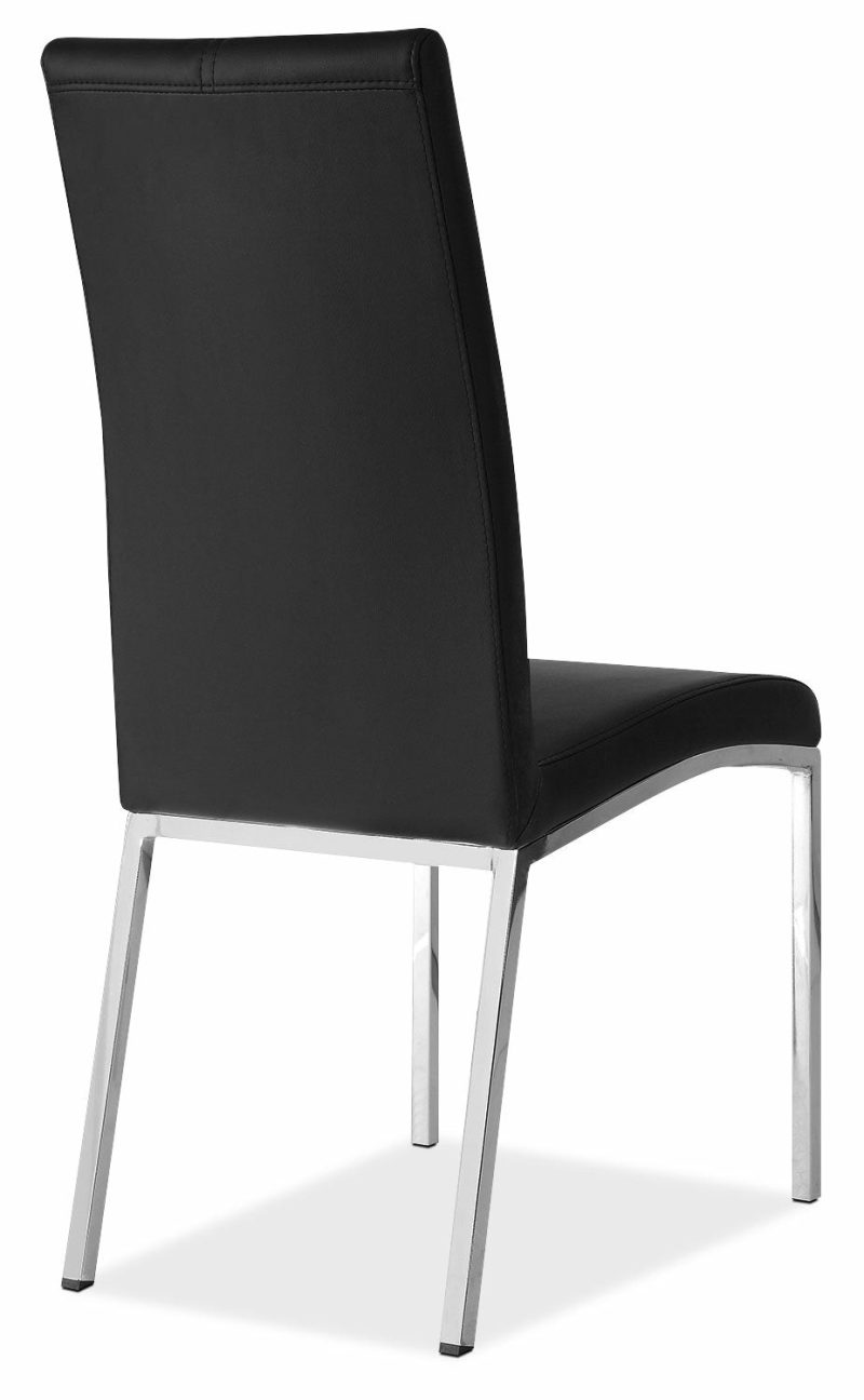 Milton Dining Chair With Vegan-Leather Fabric, Metal – Black Dining Chairs