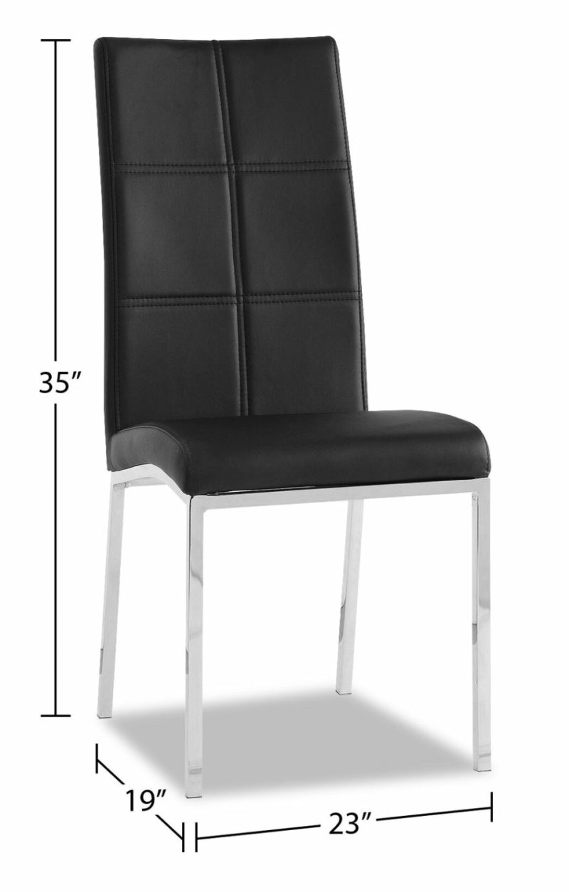 Milton Dining Chair With Vegan-Leather Fabric, Metal – Black Dining Chairs