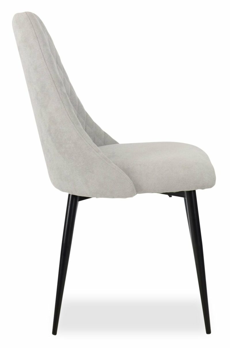 Miya Dining Chair With Polyester Fabric, Metal – Grey Dining Chairs