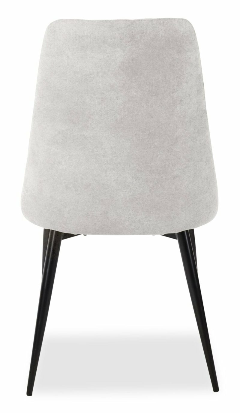 Miya Dining Chair With Polyester Fabric, Metal – Grey Dining Chairs