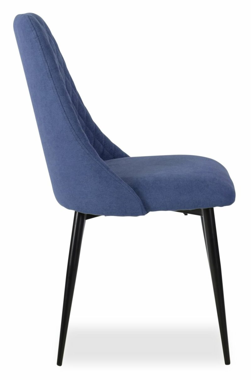 Miya Dining Chair With Polyester Fabric, Metal – Navy Blue Dining Chairs