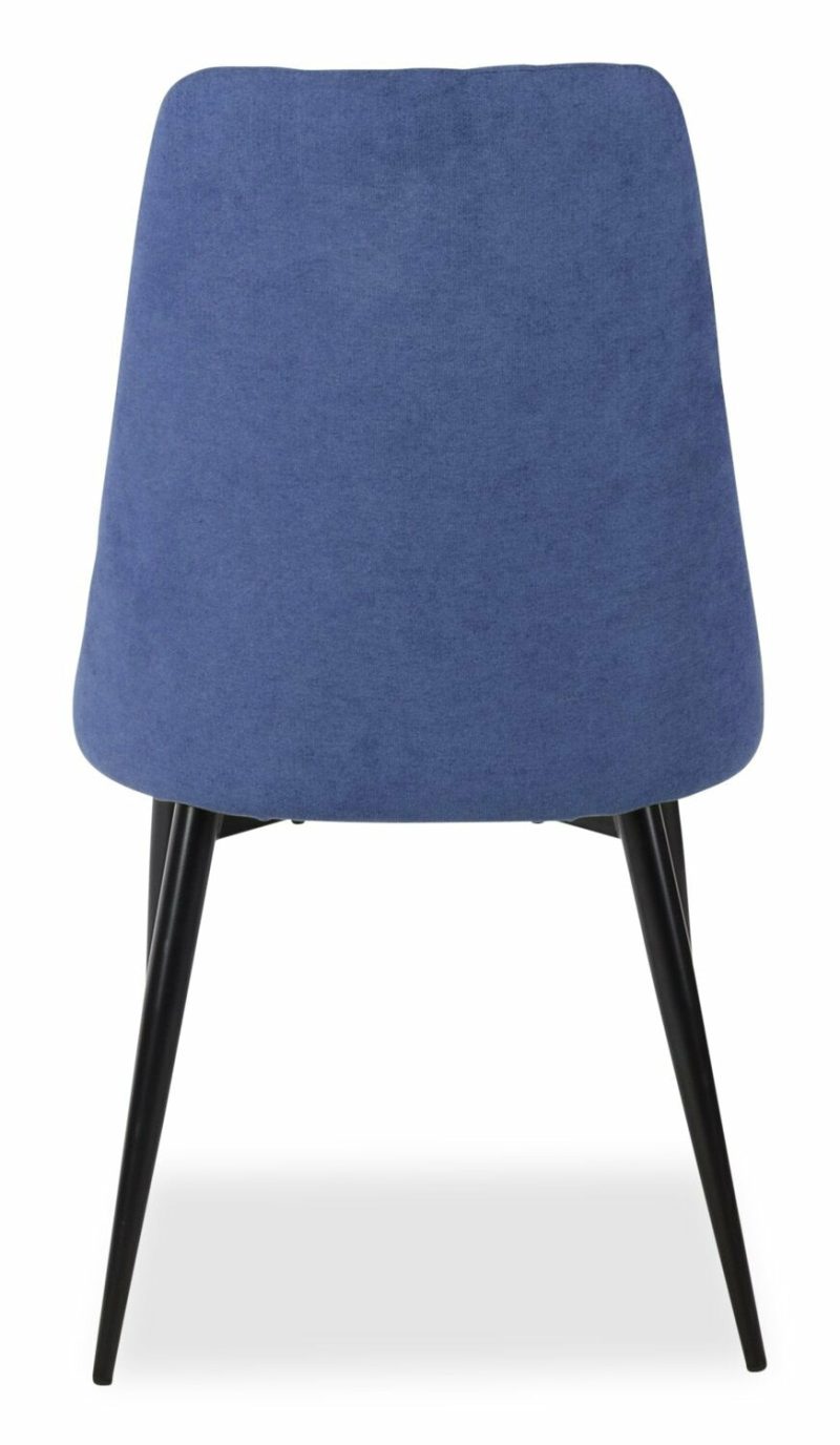 Miya Dining Chair With Polyester Fabric, Metal – Navy Blue Dining Chairs