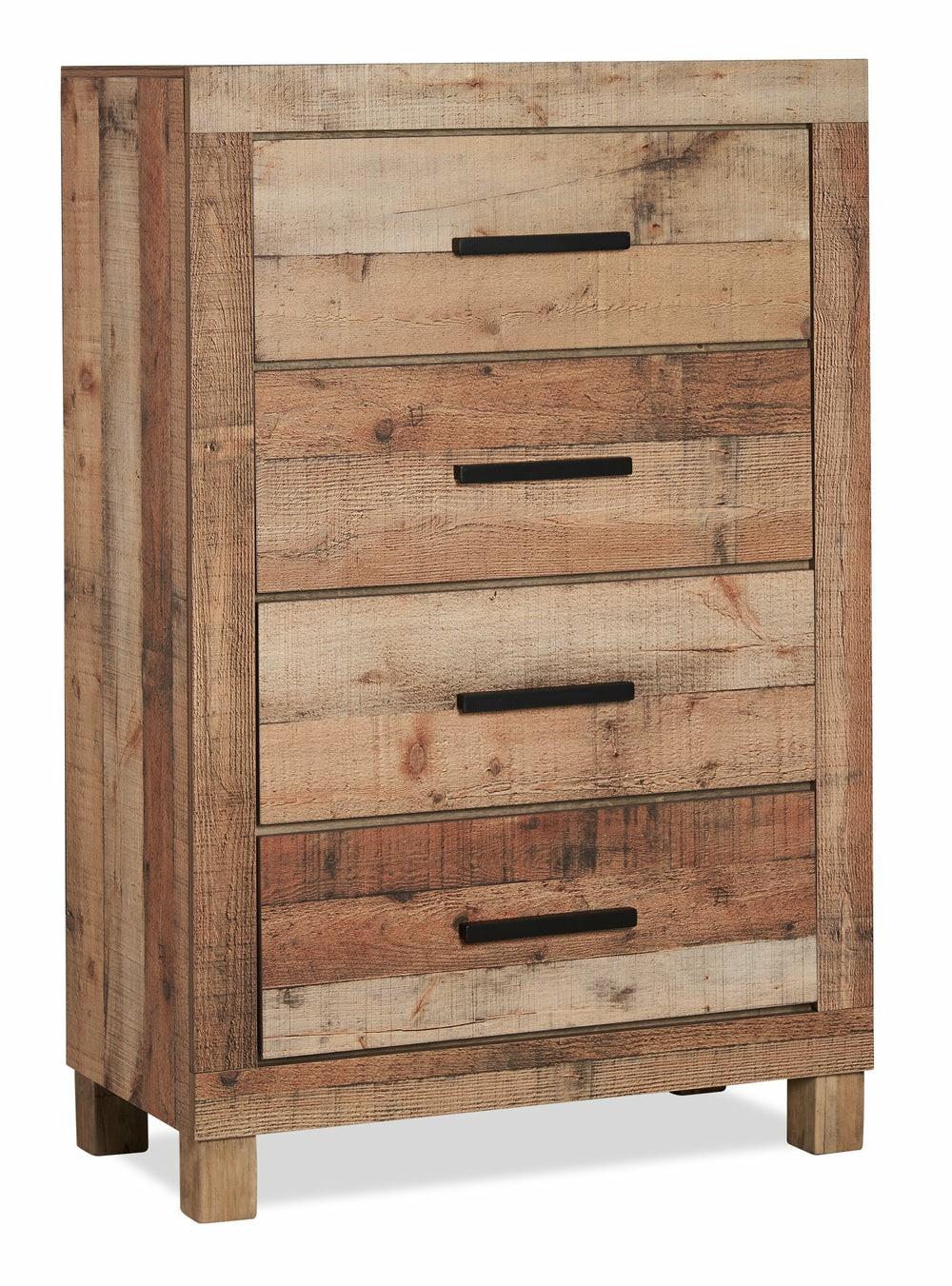 Mojave Bedroom Chest Of Drawers, 4-Drawer, 31.4″W X 47.3″H, Rustic – Natural Brown Bedroom