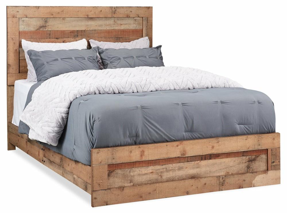 Mojave Panel Bed With Headboard & Frame, Rustic, Brown – King Size Bedroom