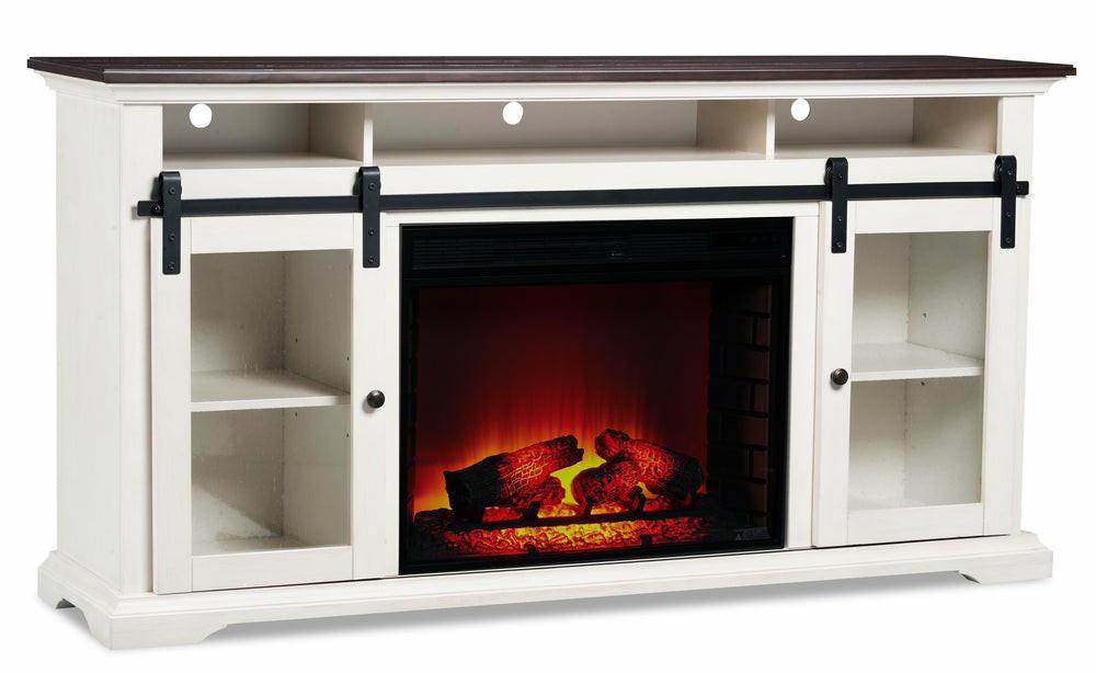 Monte 69″ Electric Fireplace Tv Stand With Storage And Cable Management For Tv’s Up To  75″- White Electric Fireplaces