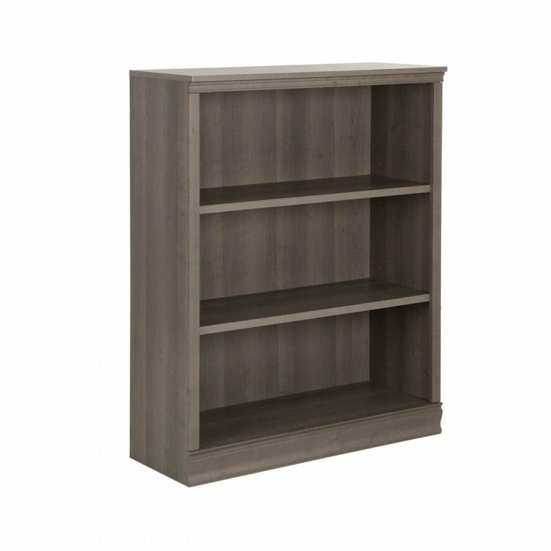 Morgan 3-Shelf Bookcase – Grey Maple Bookcases