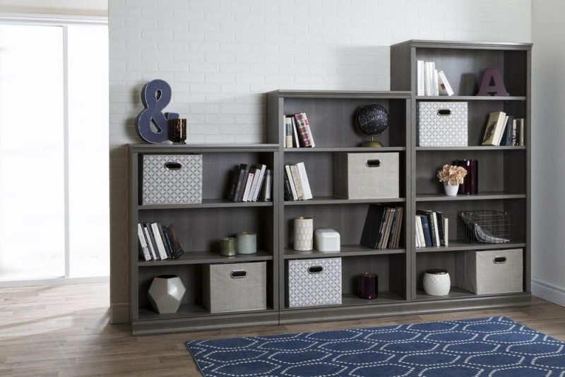 Morgan 3-Shelf Bookcase – Grey Maple Bookcases