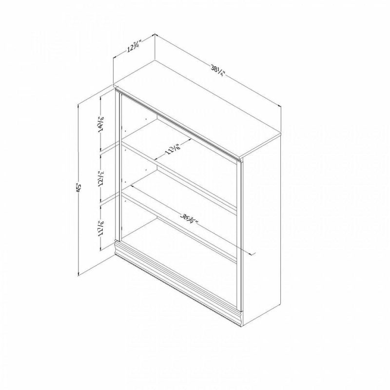 Morgan 3-Shelf Bookcase – Grey Maple Bookcases