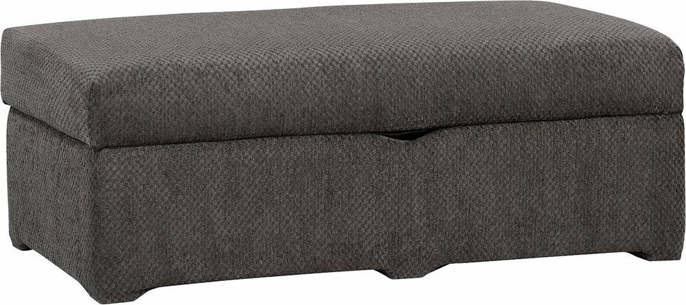 Morty Chenille Storage Ottoman – Grey Furniture