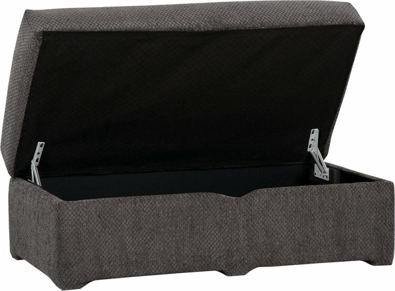 Morty Chenille Storage Ottoman – Grey Furniture