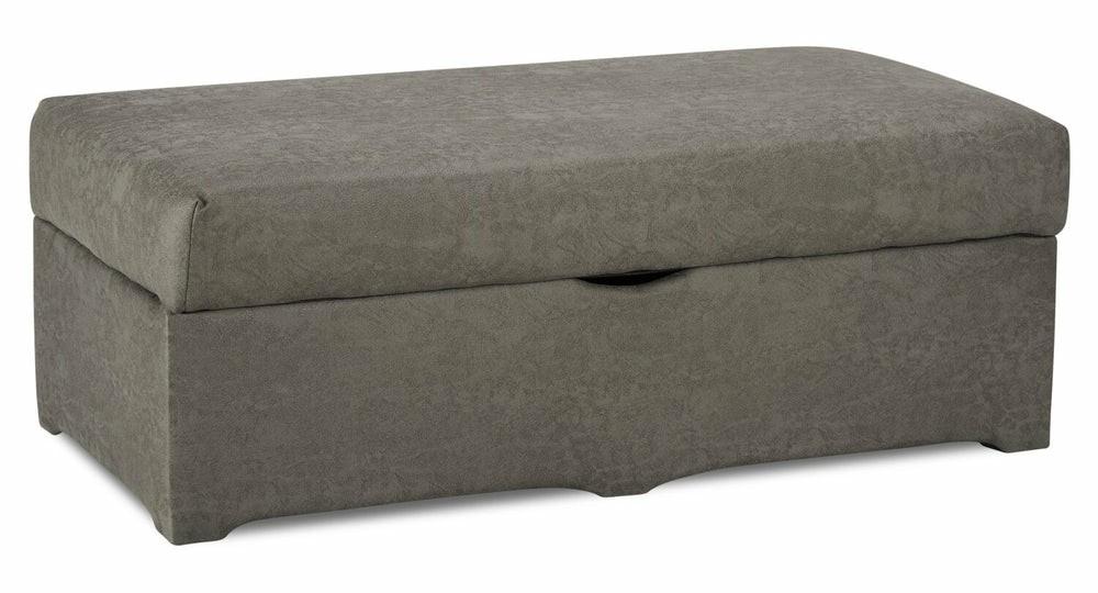 Morty Leather-Look Fabric Storage Ottoman – Grey Furniture