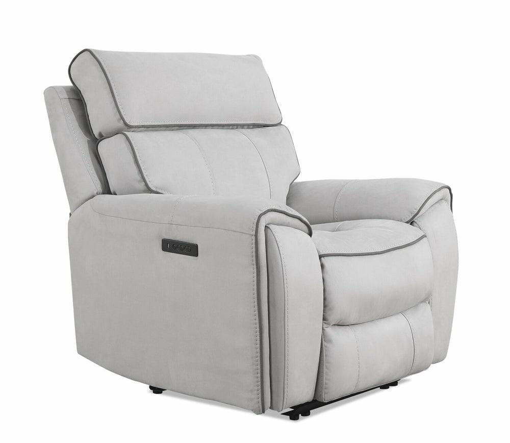 Newport Faux Suede Power Recliner – Grey Furniture