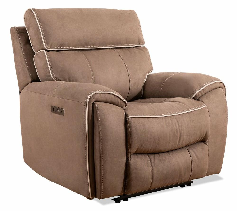 Newport Faux Suede Power Recliner – Taupe Furniture