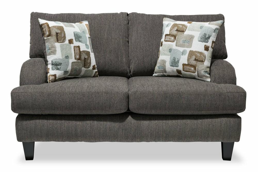 Nofia Chenille Loveseat – Charcoal Furniture