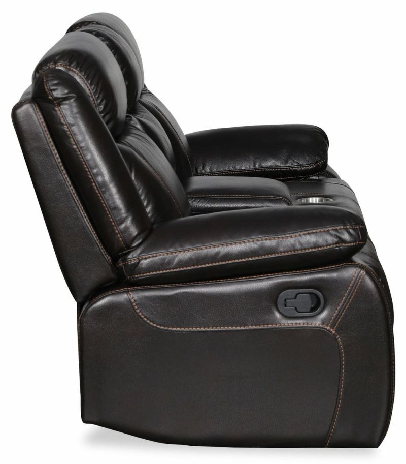 Nolan Leath-Aire Reclining Loveseat – Blackberry Furniture