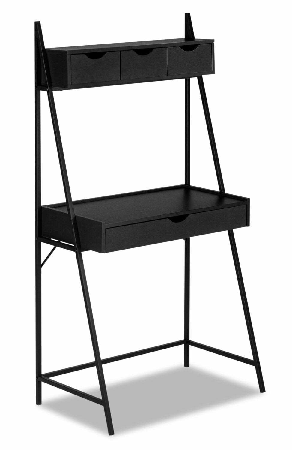 Norris 31.5″ Compact Desk With 4-Drawers – Black Desks