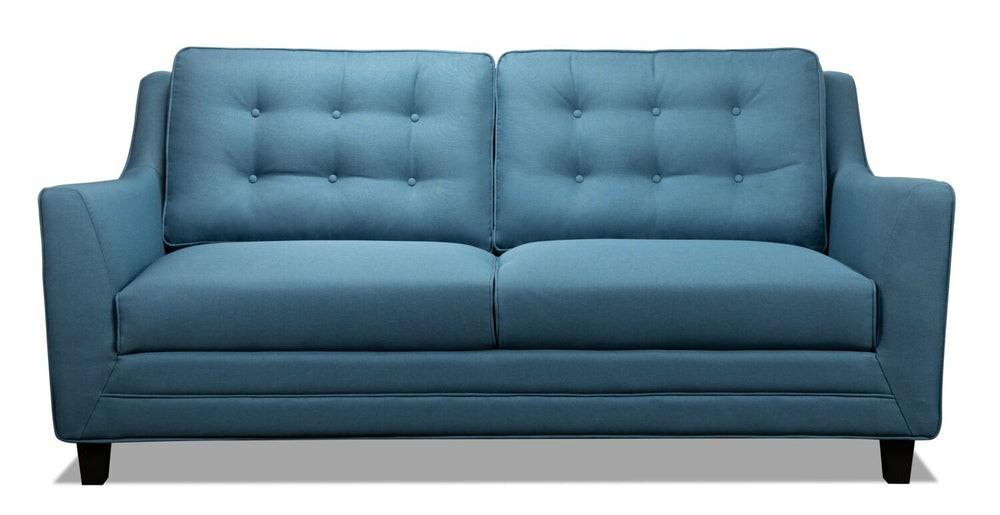 Novalee 75.5″ Blue Linen-Look Sofa With Flared Arms And Button Tufting Furniture