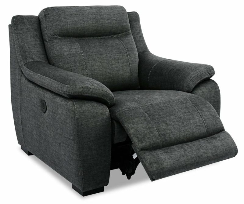 Novo Fabric Power Recliner – Grey Furniture