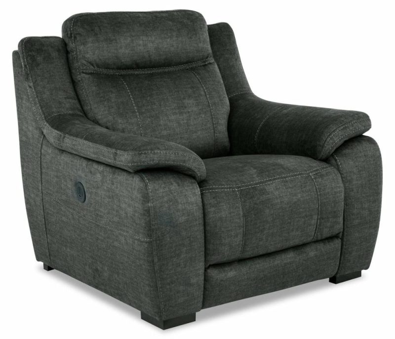 Novo Fabric Power Recliner – Grey Furniture