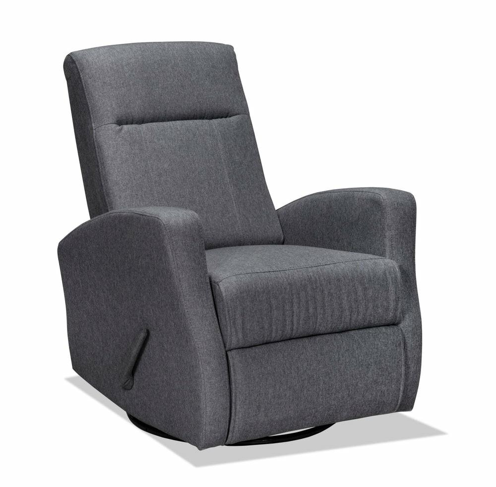 Nyla 30″ Grey Linen-Look Fabric Swivel Rocker Reclining Chair Furniture