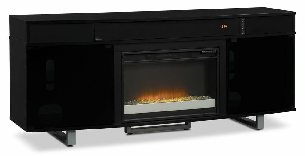 Odesos 72″ Modern Electric Fireplace Tv Stand With Storage And Cable Management For Tv’s Up To 80″- Black Electric Fireplaces