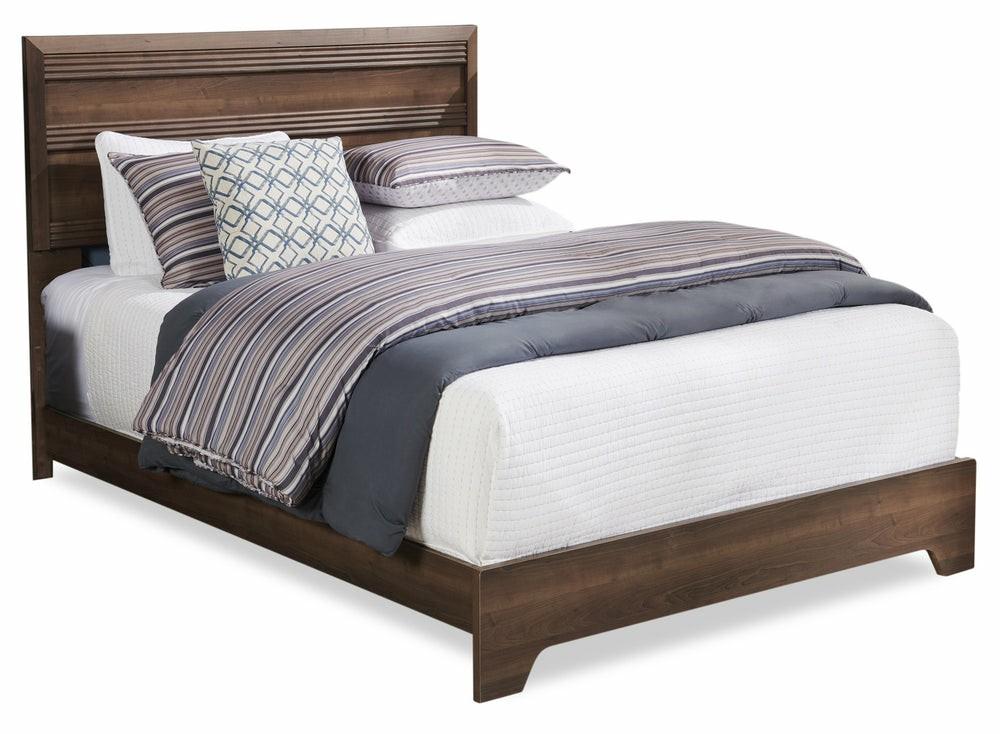 Olivia Panel Bed With Headboard & Frame, Made In Canada, Grey – Queen Size Bedroom