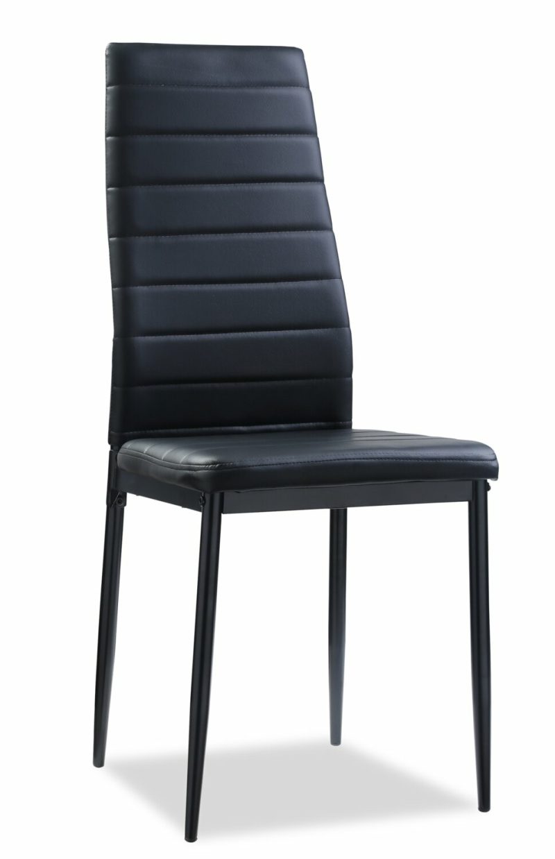 Onyx Dining Chair With Vegan-Leather Fabric, Metal – Black Dining Chairs