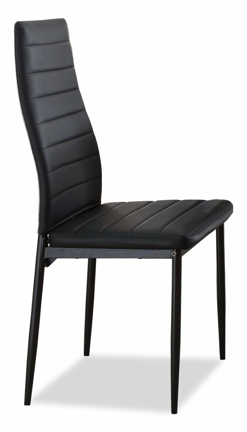 Onyx Dining Chair With Vegan-Leather Fabric, Metal – Black Dining Chairs