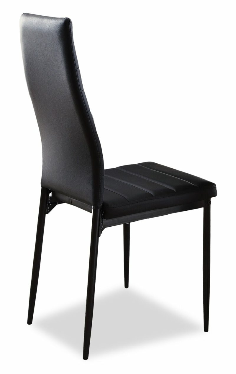 Onyx Dining Chair With Vegan-Leather Fabric, Metal – Black Dining Chairs