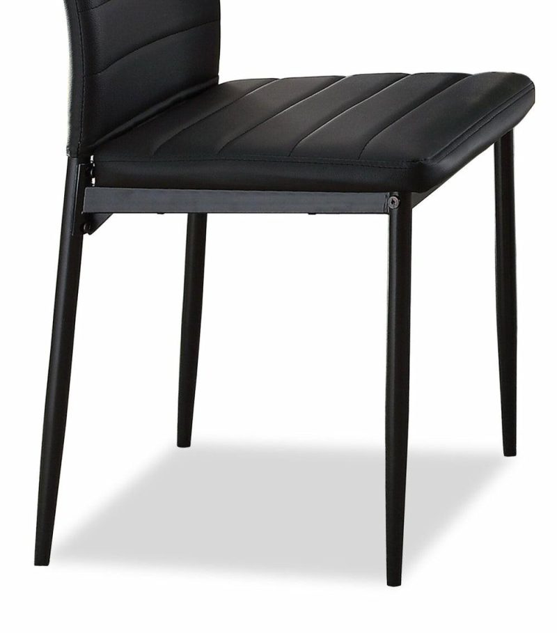 Onyx Dining Chair With Vegan-Leather Fabric, Metal – Black Dining Chairs