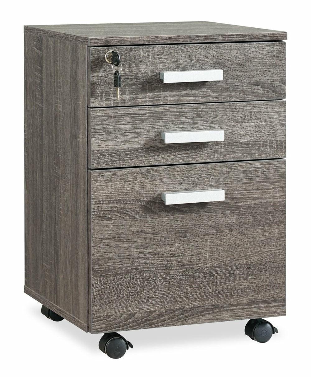 Oscar 15.75″ 3-Drawer Lateral Filing Cabinet – Distressed Grey Cabinets