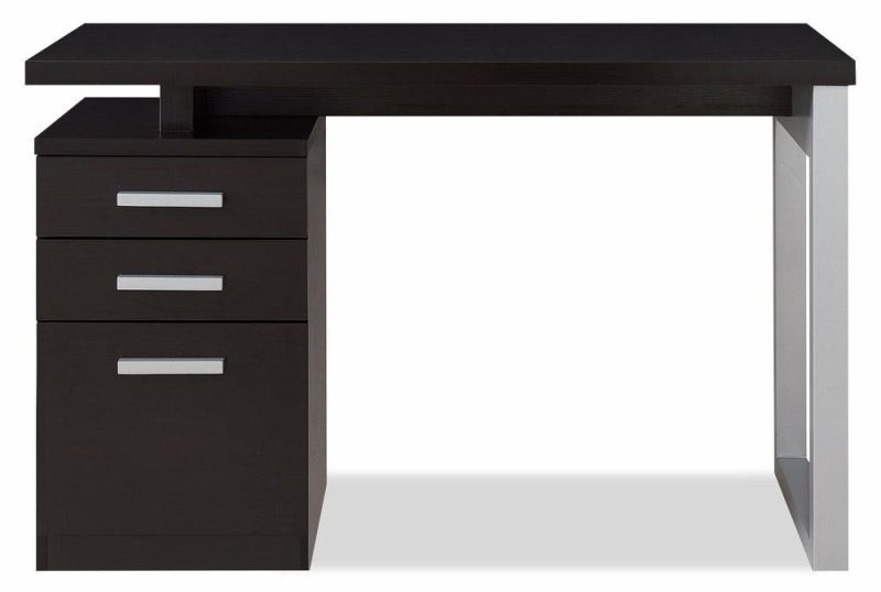 Oscar 47″ Reversible Desk With Storage – Espresso Desks