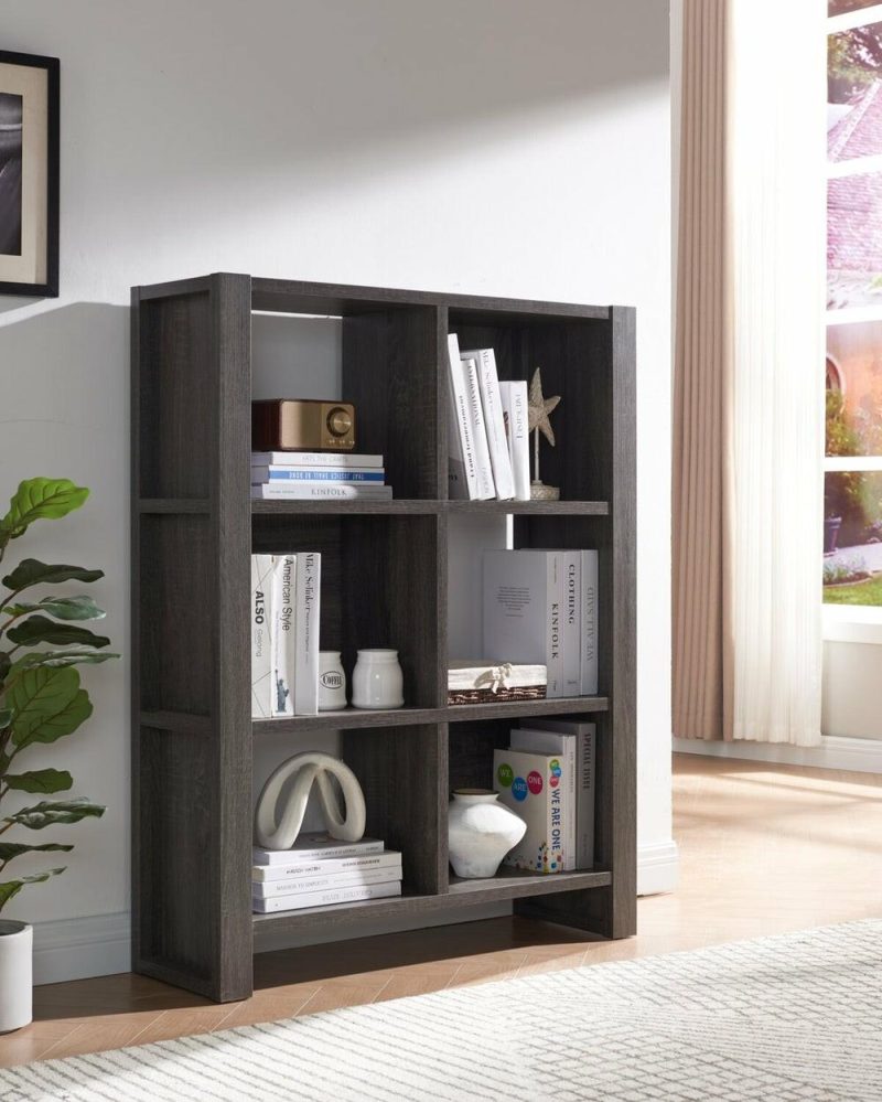 Oscar Owen 36″ 6-Cube Bookcase – Grey Bookcases