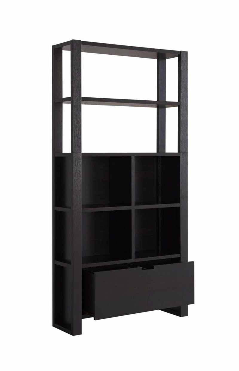 Oscar Owen 36″ Bookcase With Drawer & 6 Shelves – Espresso Bookcases