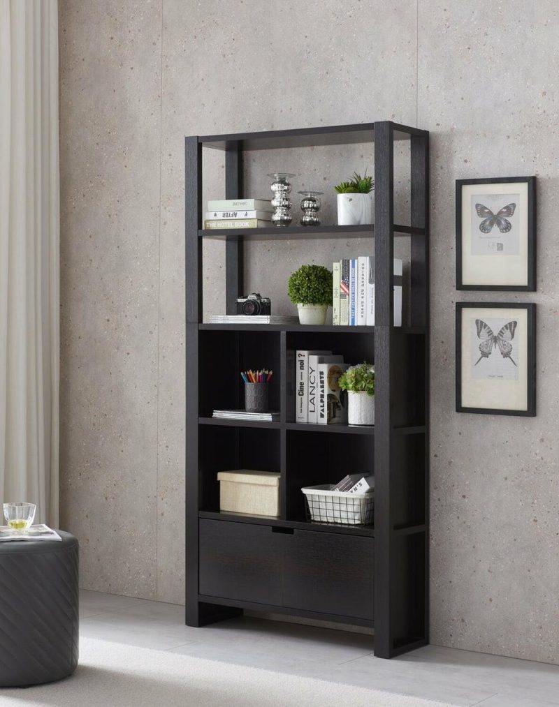 Oscar Owen 36″ Bookcase With Drawer & 6 Shelves – Espresso Bookcases