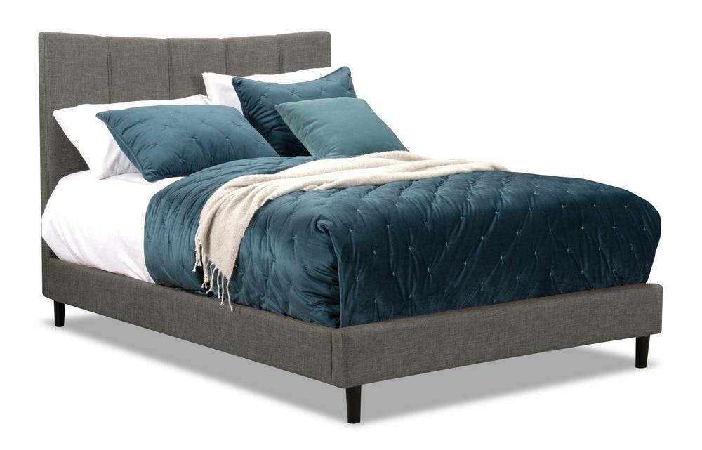 Paseo Upholstered Platform Bed In Grey Fabric – Full Size Bedroom