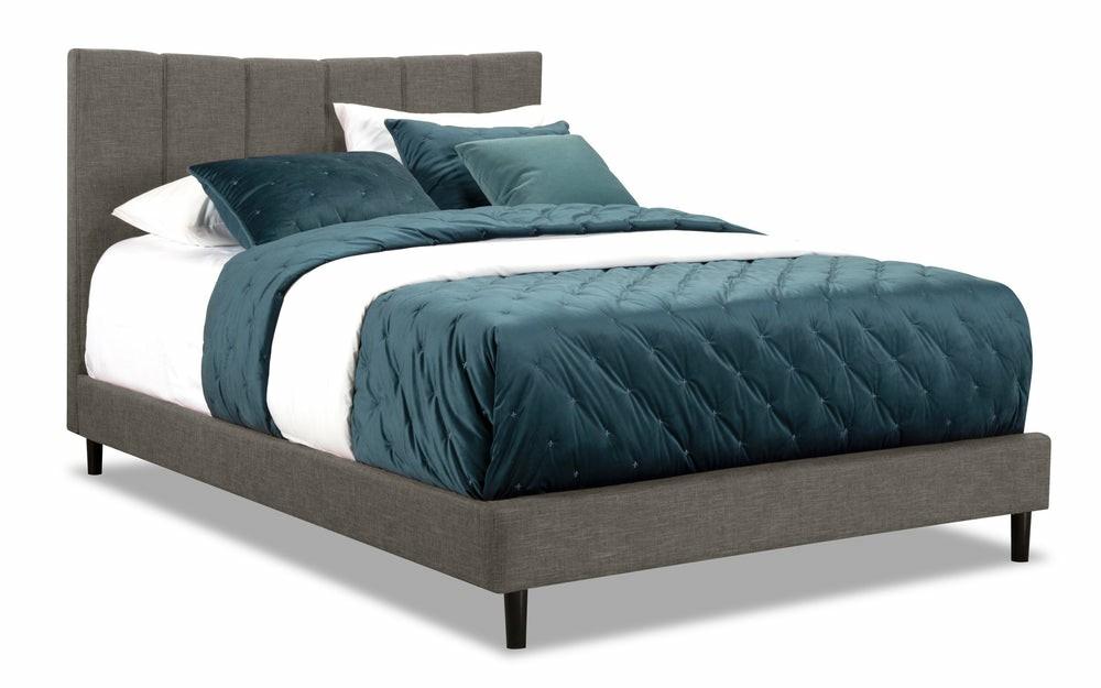 Paseo Upholstered Platform Bed In Grey Fabric – Queen Size Bedroom