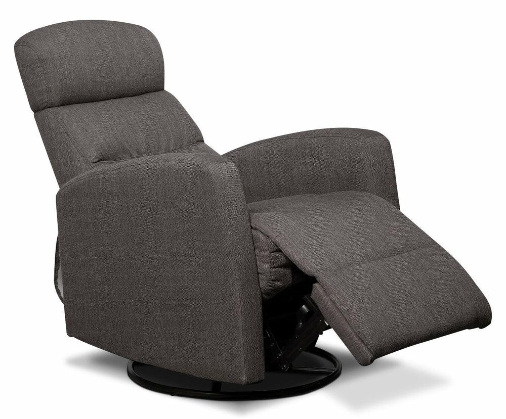 Penny 29.1″ Grey Linen-Look Fabric Swivel Rocker Reclining Chair Furniture