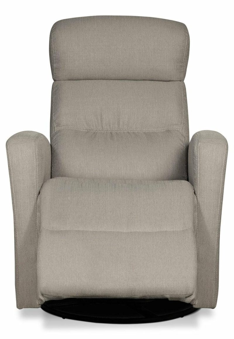 Penny 29.1″ Taupe Linen-Look Fabric Swivel Rocker Reclining Chair Furniture