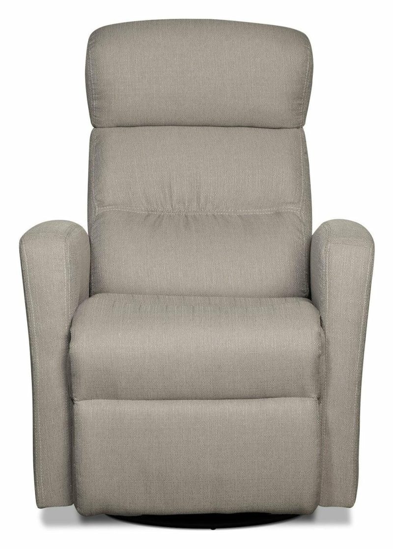 Penny 29.1″ Taupe Linen-Look Fabric Swivel Rocker Reclining Chair Furniture