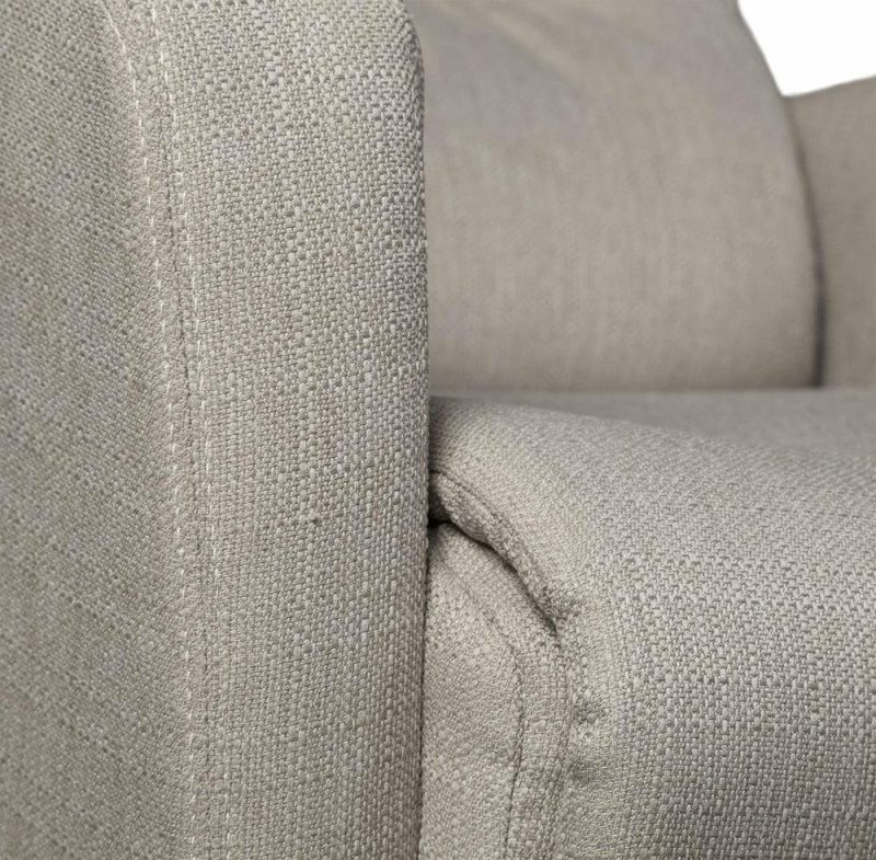 Penny 29.1″ Taupe Linen-Look Fabric Swivel Rocker Reclining Chair Furniture