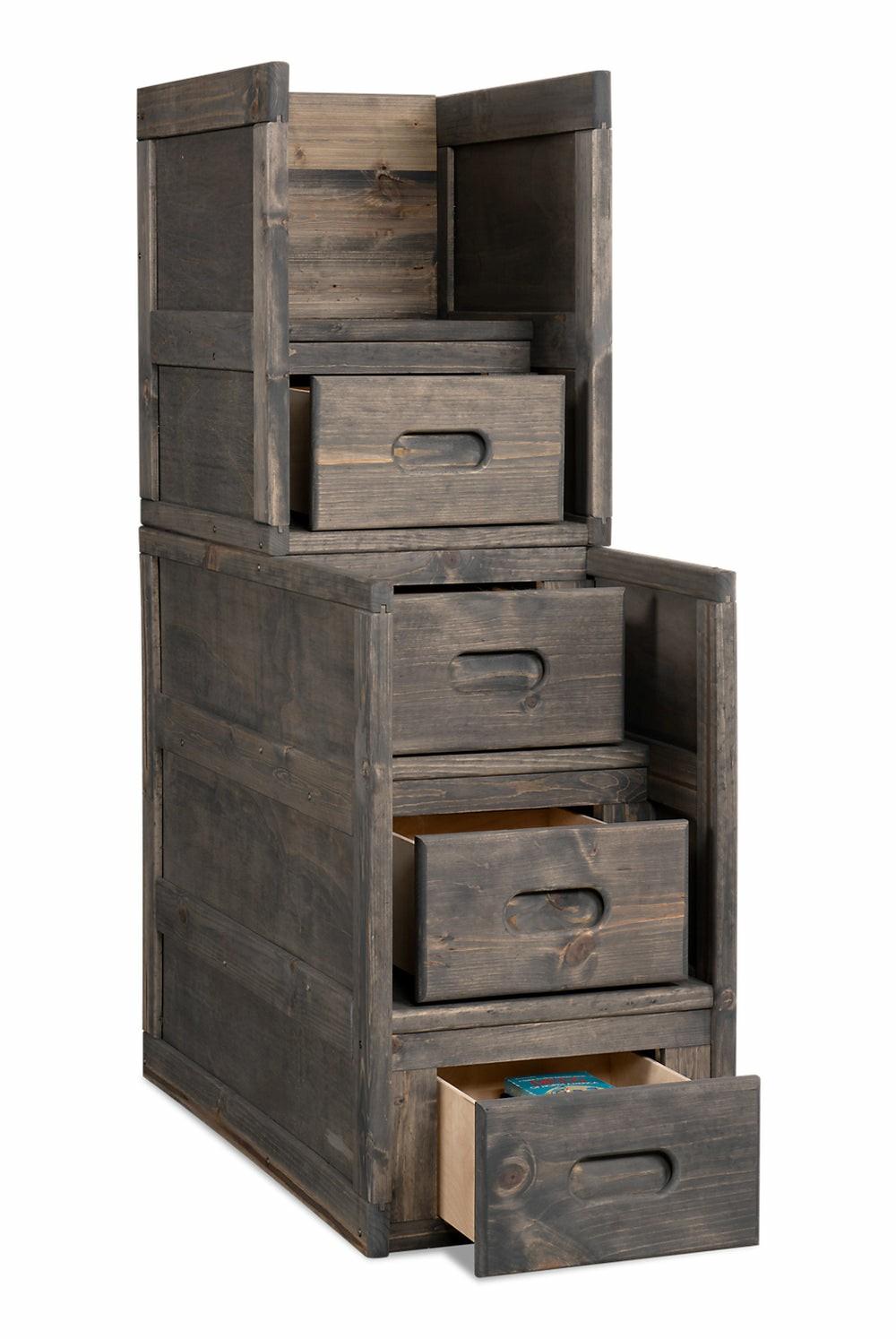 Piper 4-Drawer Bedroom Stairway Chest For Kids, 21″W – Driftwood Grey Bedroom