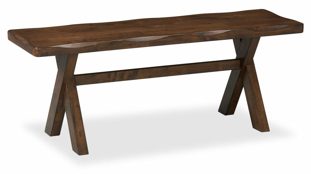 Plum Dining Bench, Wood, Live-Edge Look, 47.25″W- Nutmeg Brown Dining Benches