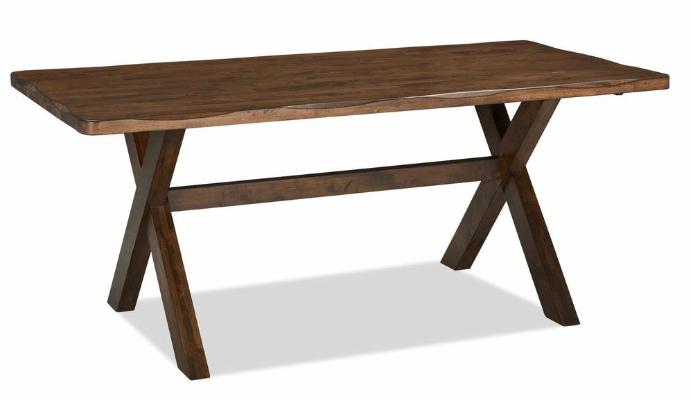 Plum Dining Table, Wood, Live-Edge Look, 70.75″W- Nutmeg Brown Dining Room