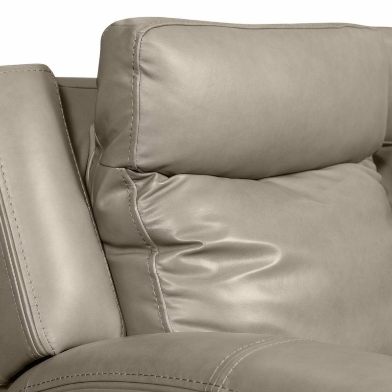 Prescott Genuine Leather Power Reclining Loveseat – Grey Furniture